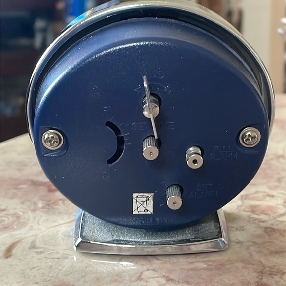 EUC Vintage Westclox Baby Ben Blue & Silver Alarm Clock - Picture 3 of 6